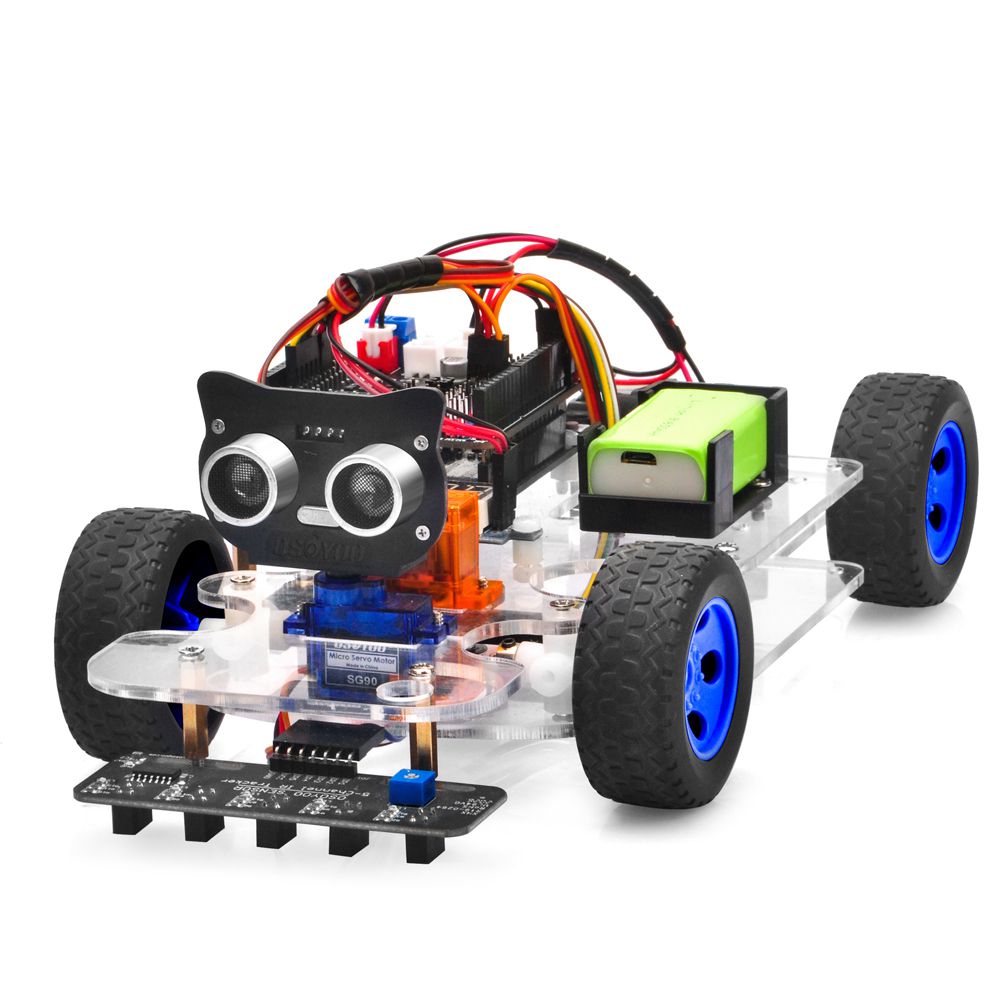 OSOYOO Sport Car for Learn Coding with Arduino IDE 1: Hardware Installation and  Servo Test