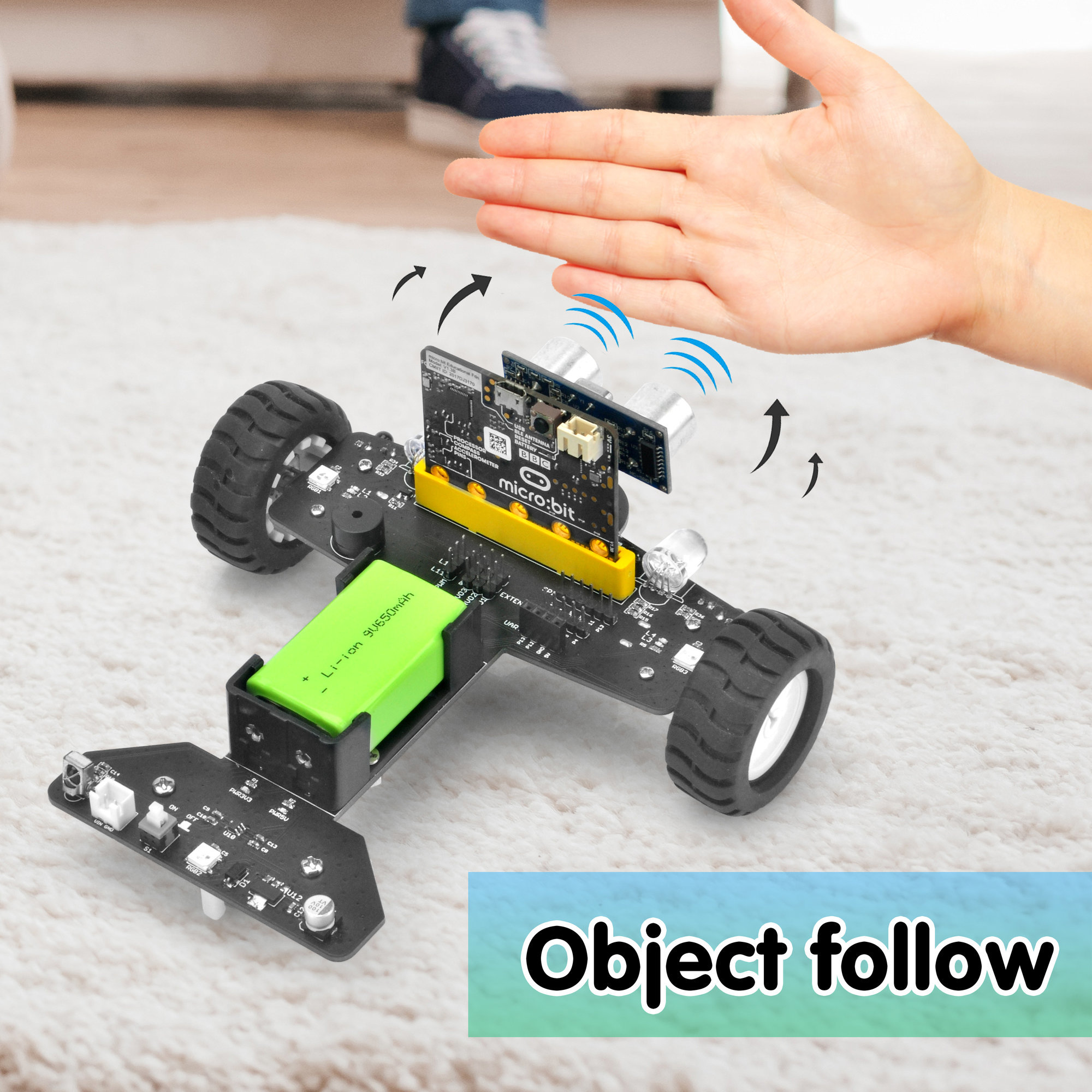 OSOYOO Robot Car for Micro Bit Lesson 11- Ultrasonic Following