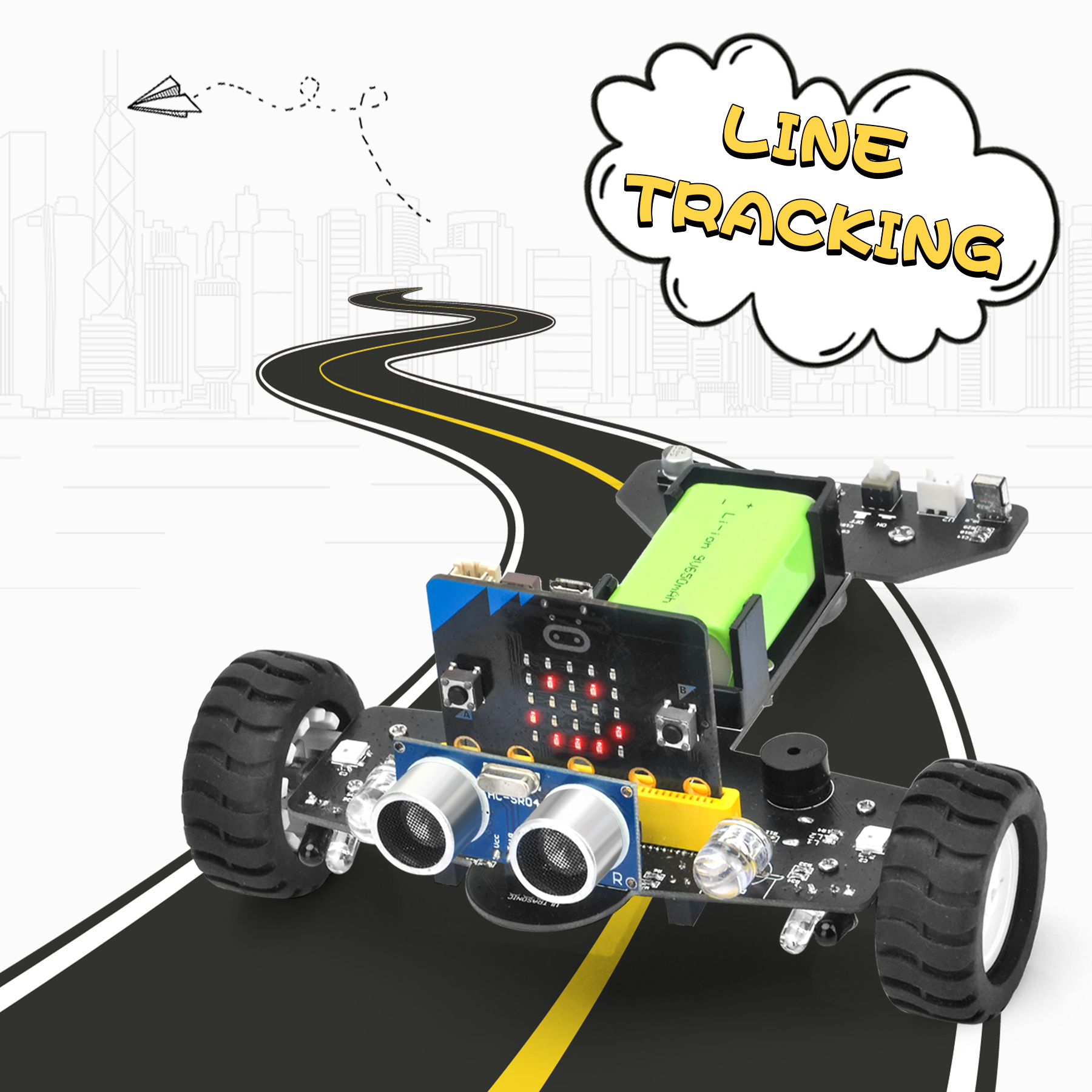 OSOYOO Robot Car for Micro Bit Lesson 10- Tracking Robot
