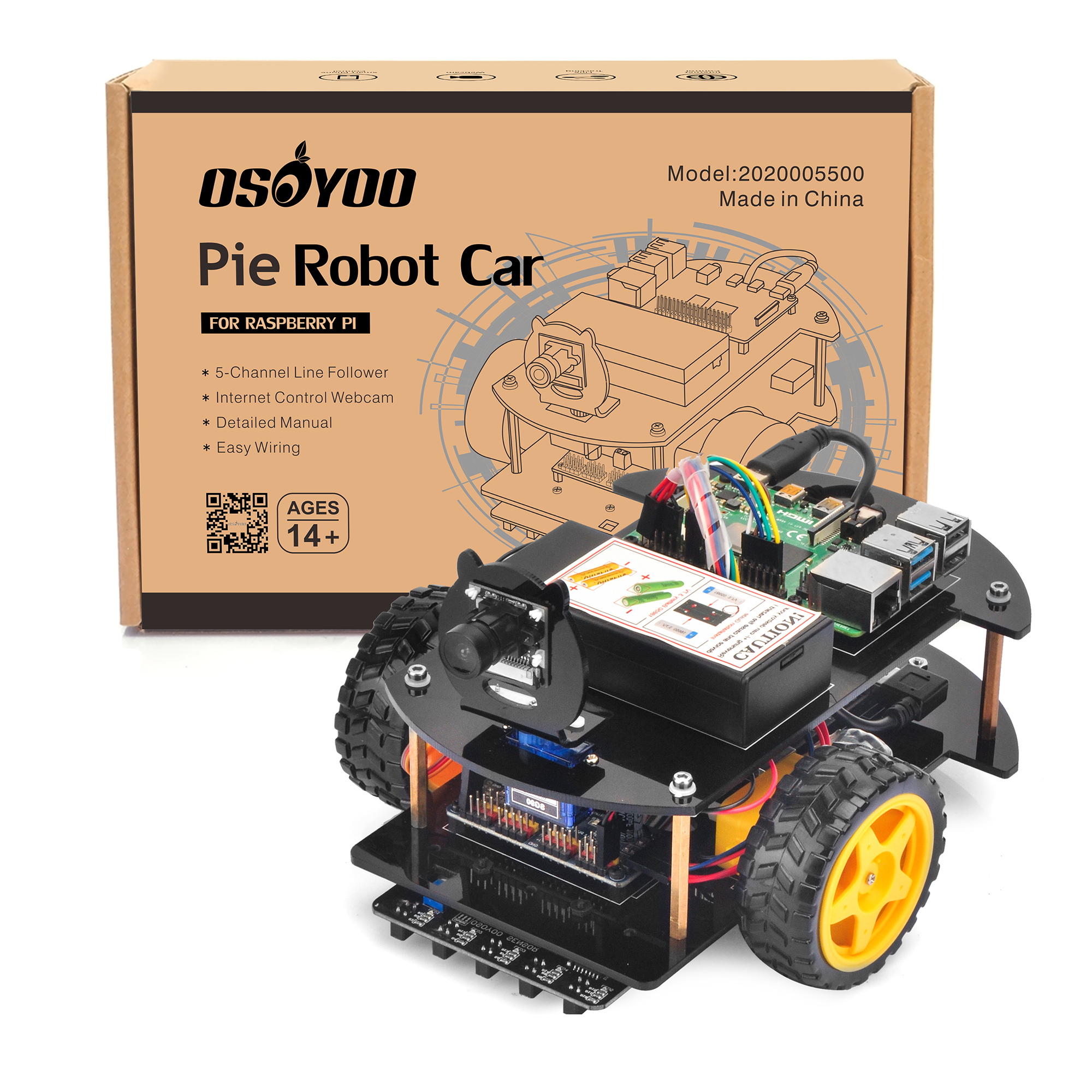 OSOYOO V2.0 Robotic Car for Raspberry Pi Introduction Model#2020005500