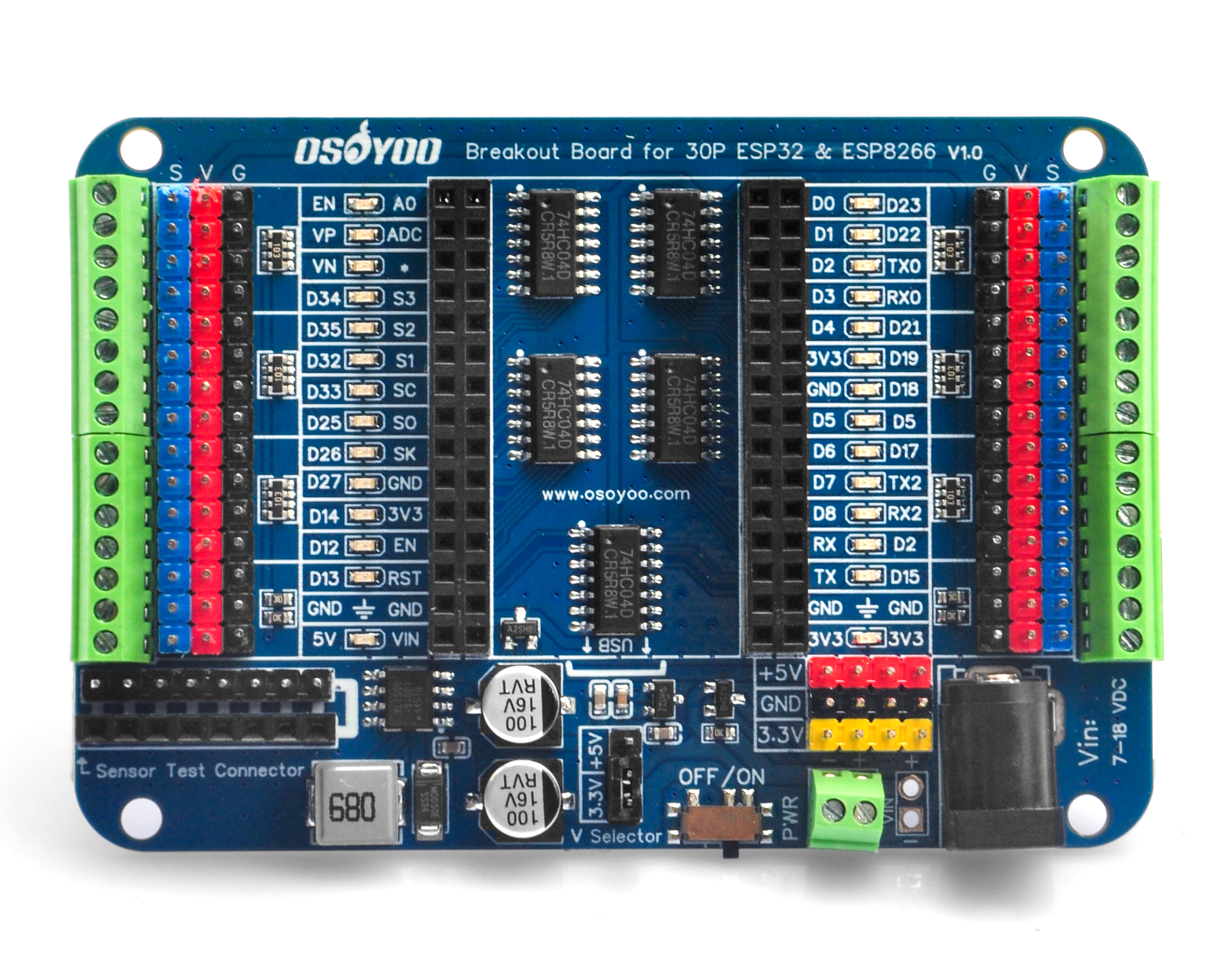 OSOYOO Breakout Board for 30P ESP32 & ESP8266