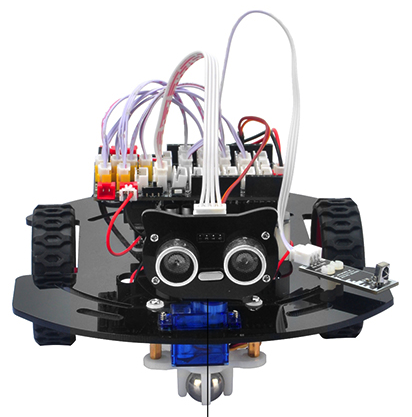 Arduino用グラフィクプログラムレッスン２３ –   超音波障害物探知走行