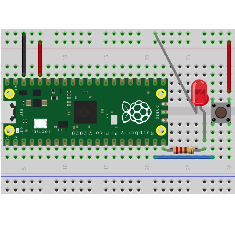 Leçon 2 de programmation graphique Pico : Utilisation du bouton-poussoir pour contrôler une LED