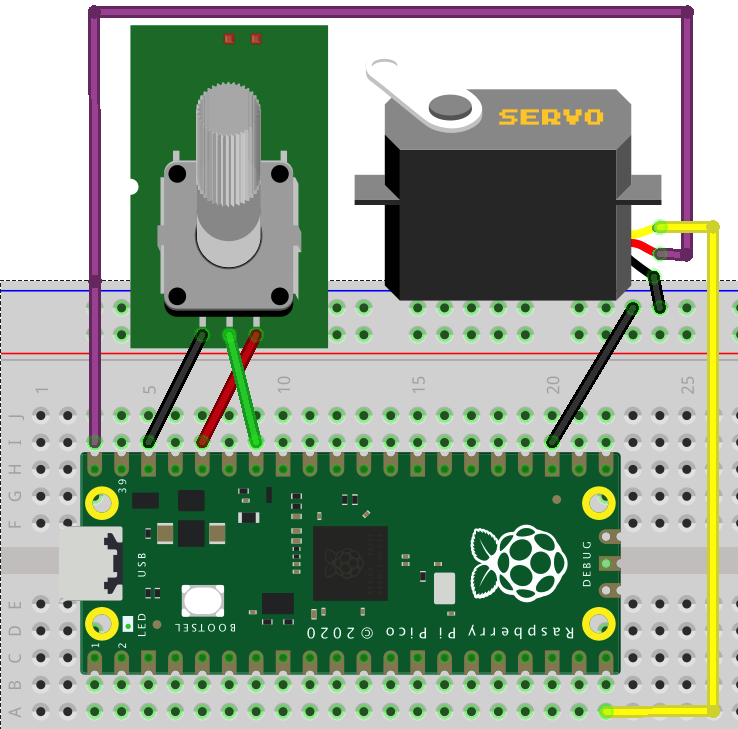 Pico Grafikprogrammierung Lektion 4: Servo durch Potentiometer gesteuert