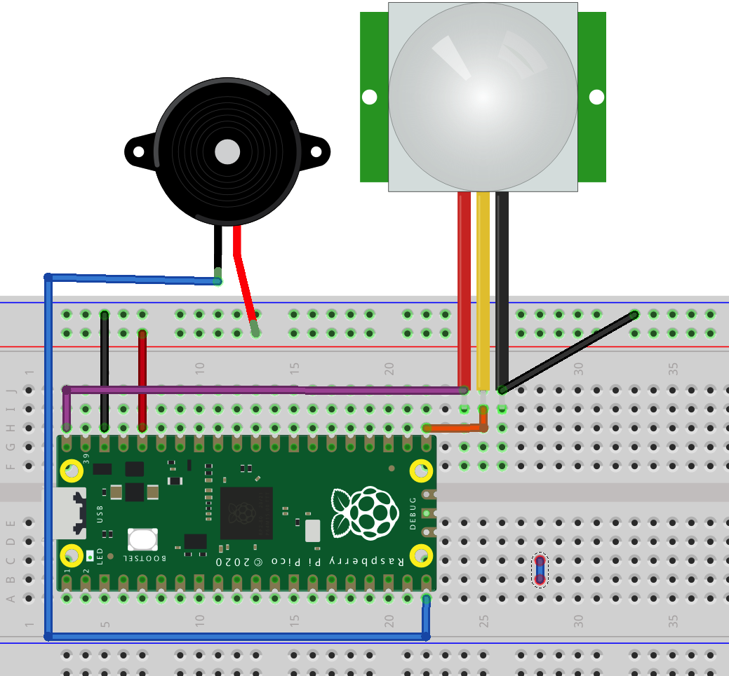 Raspberry Pi Pico Learning Kit レッスン 6: 侵入者警報システムを作る