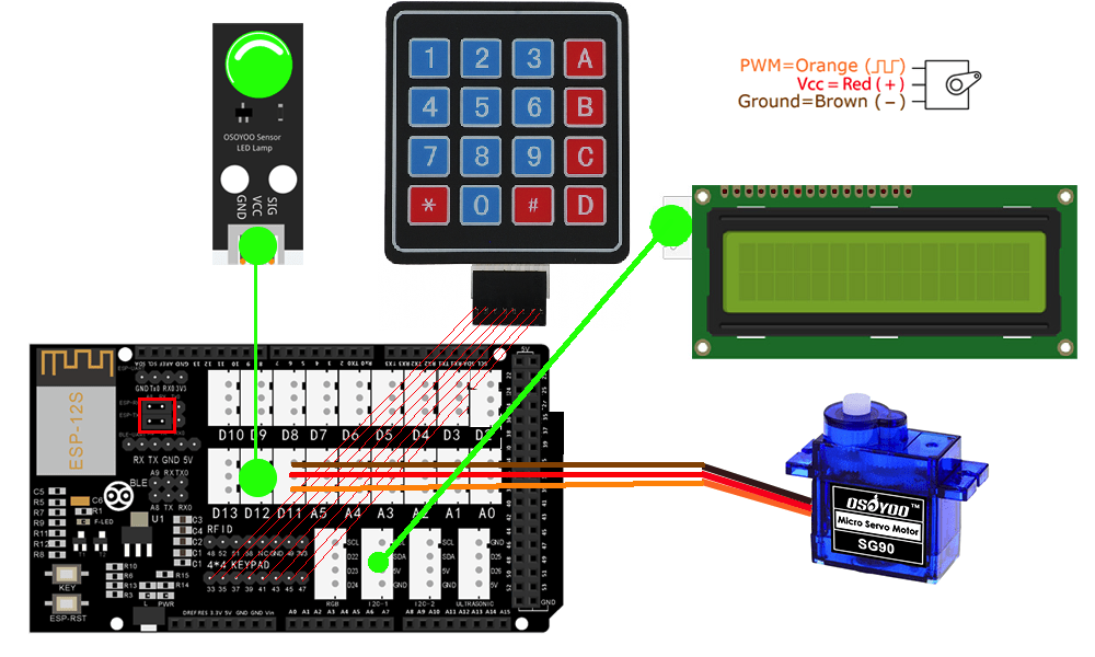 Smart House IoT Learning Kit UDP Lesson 2-7 USe keypad to verify ID and report to APP
