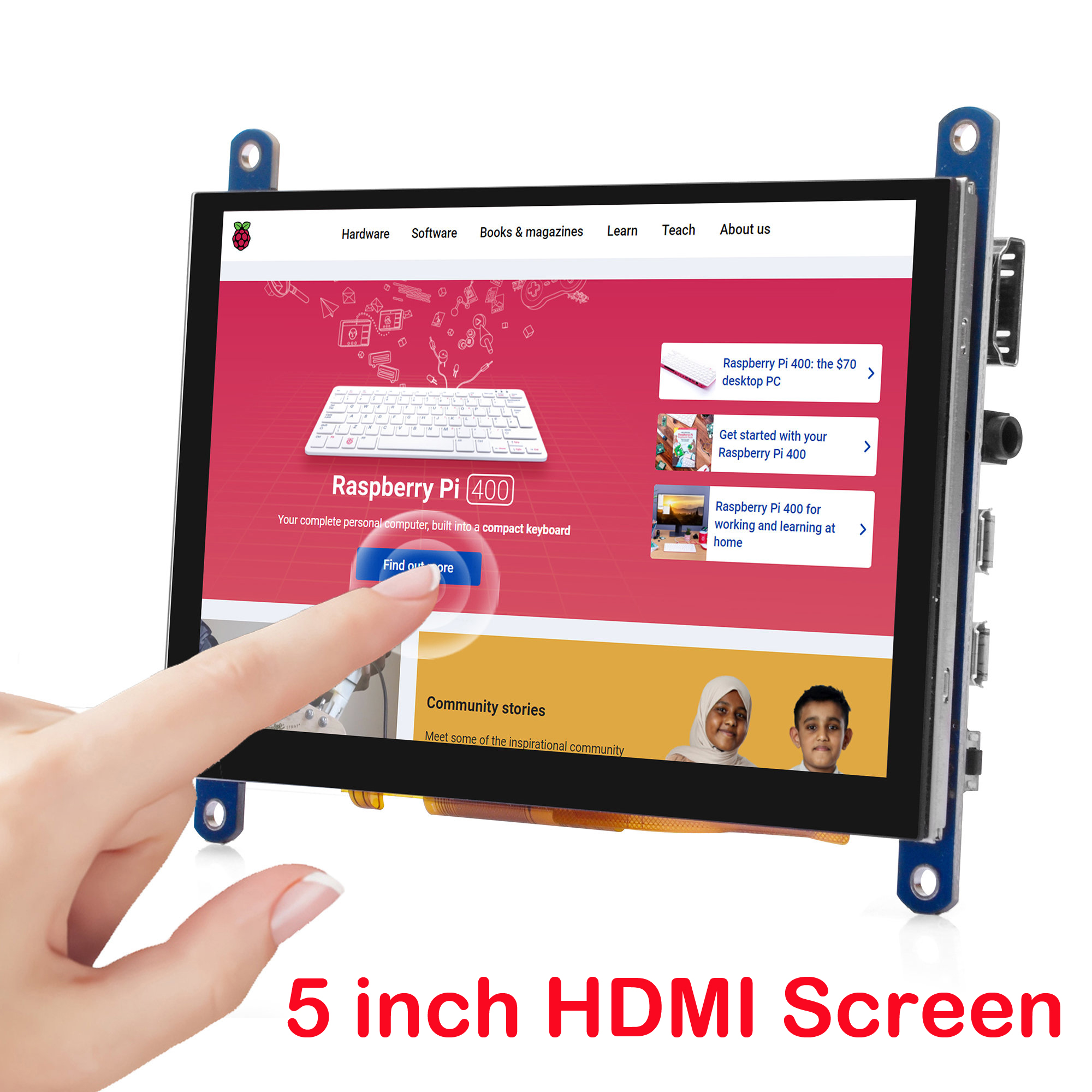 OSOYOO 5 inch HDMI 800 x 480 Capacitive Touch LCD Display (SKU: 2021007700)
