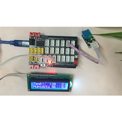 Graphical Programming Kit for Learn Coding with Arduino IDE16 – Using the I2C 1602 LCD Display with DHT11 Module