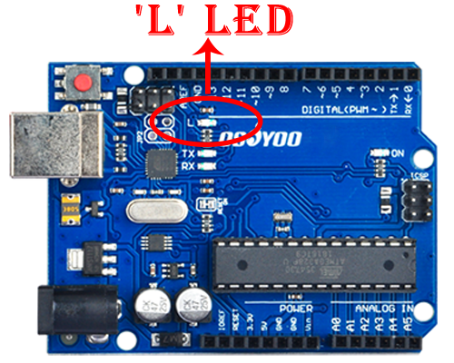 The 'L' LED, Arduino Lesson 1. Blink