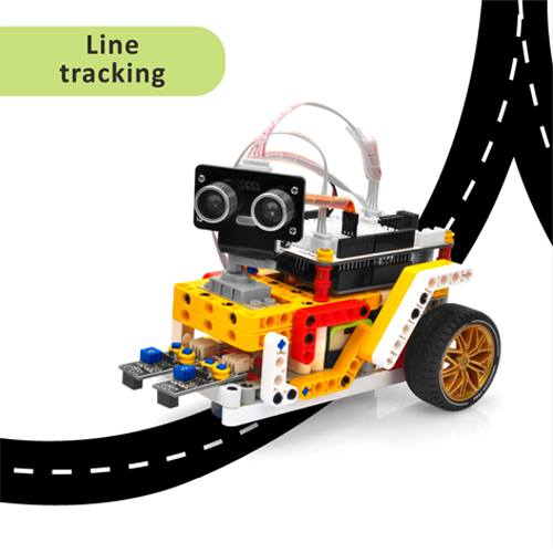 OSOYOO Building Block Robot Car Lesson2: Coche de seguimiento de líneas