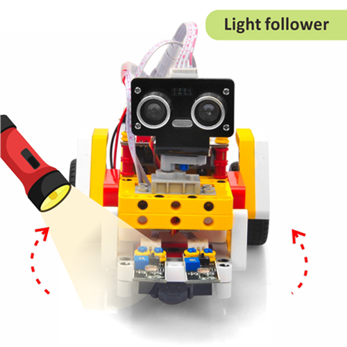 OSOYOO積み木ロボットカー Lesson3 ライトフォロワー