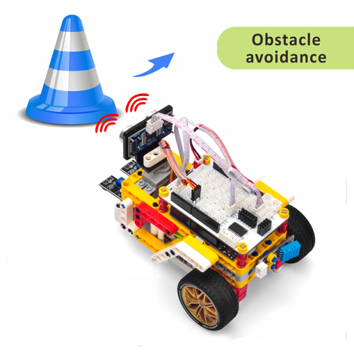 OSOYOO Baustein Roboterauto Lektion 4: Auto zur Hindernisvermeidung