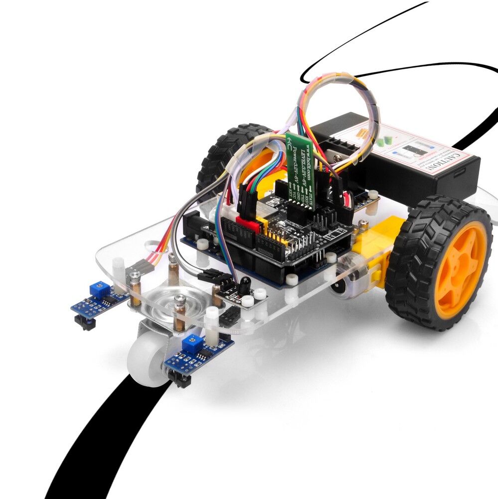 OSOYOO 2WDロボットカースターターキットレッスン3：ロボットカーのライントラッキング走行