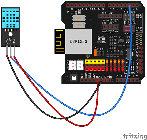 Kit di apprendimento dell'Internet degli oggetti WiFi per imparare il coding con Arduino IDE 4: Sensore DHT11