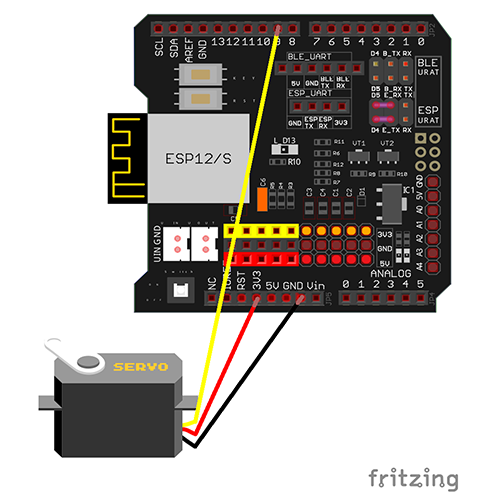 WiFi Internet of Things Learning Kit para aprender codificación con Arduino IDE 6:  Servomotor