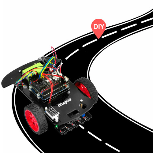 OSOYOO Model-3 V2.0 Roboterauto Lektion 3: Linienverfolgung (OSOYOO Moter Shield V1.1)