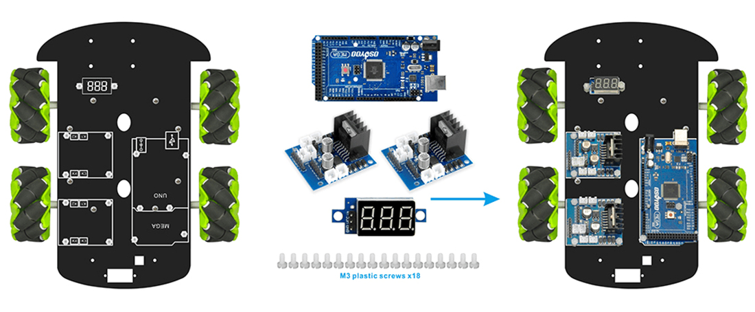 Roue Mecanum Pour Robot - 1 Pièce, Diamètre 86 Mm, Largeur 39 Mm, En Aluminium Et TPU, Pour Arduino, Voiture Intelligente