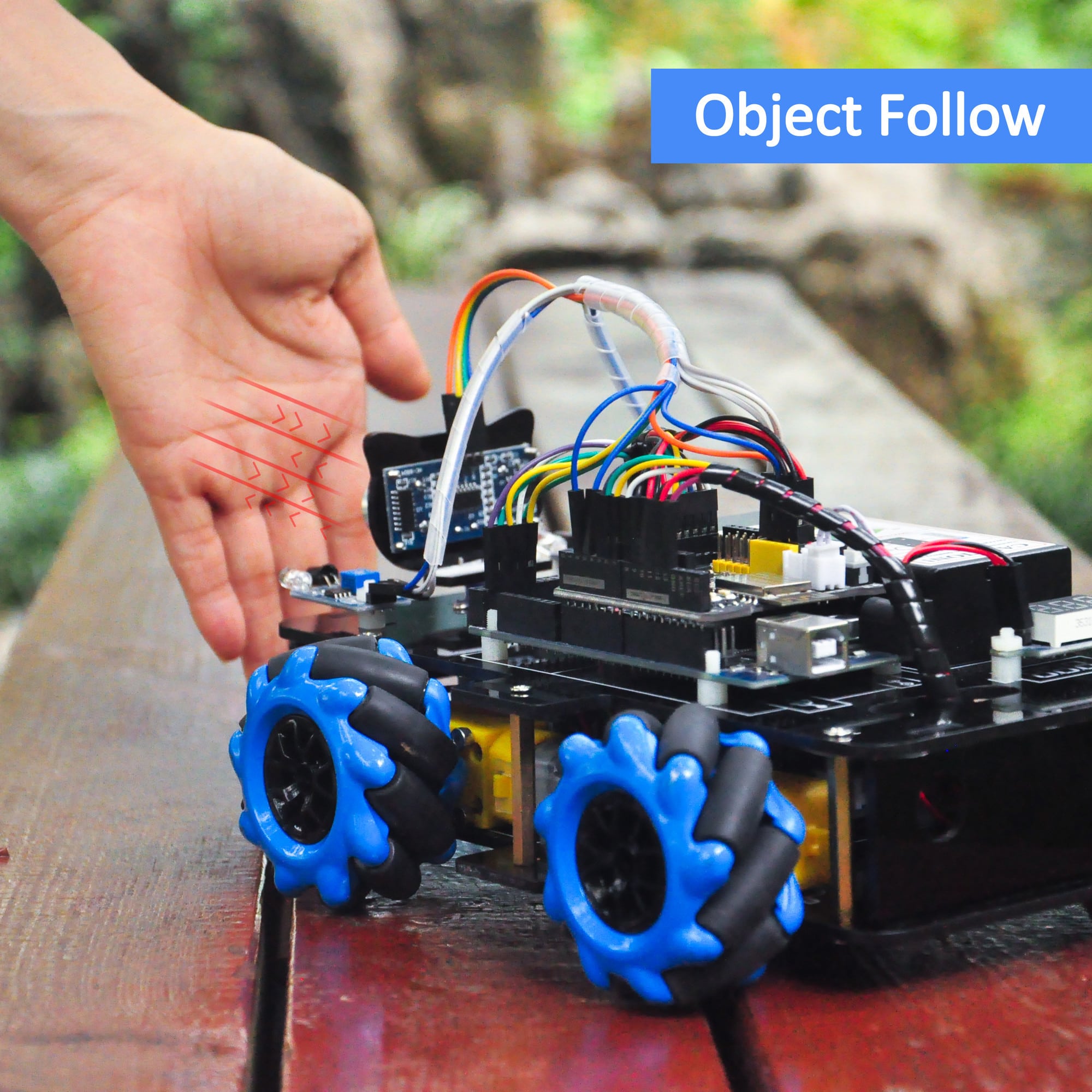 V2.0 Mecanum Wheel Robotic Kit for Arduino Mega2560-Lesson 4 Object follow Robot car