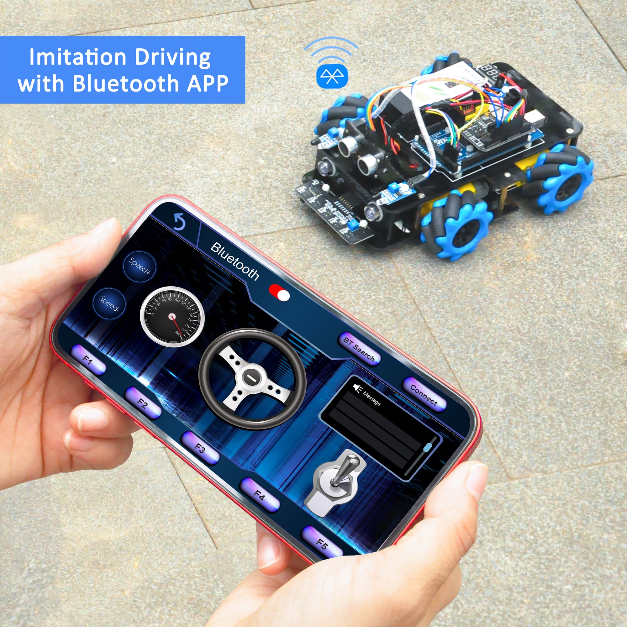  V2.0 Mecanum Rad-Roboterkit für Arduino Mega2560 Lektion 5 - Imitationsfahrt mit Bluetooth-App