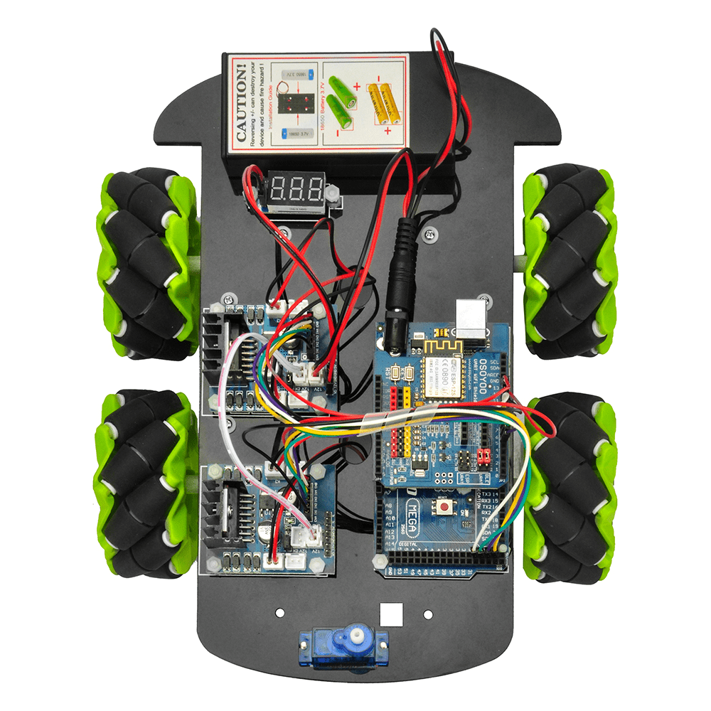 メカナムホイールロボットキット(ArduinoMega2560用)-レッスン1 車の組み立て