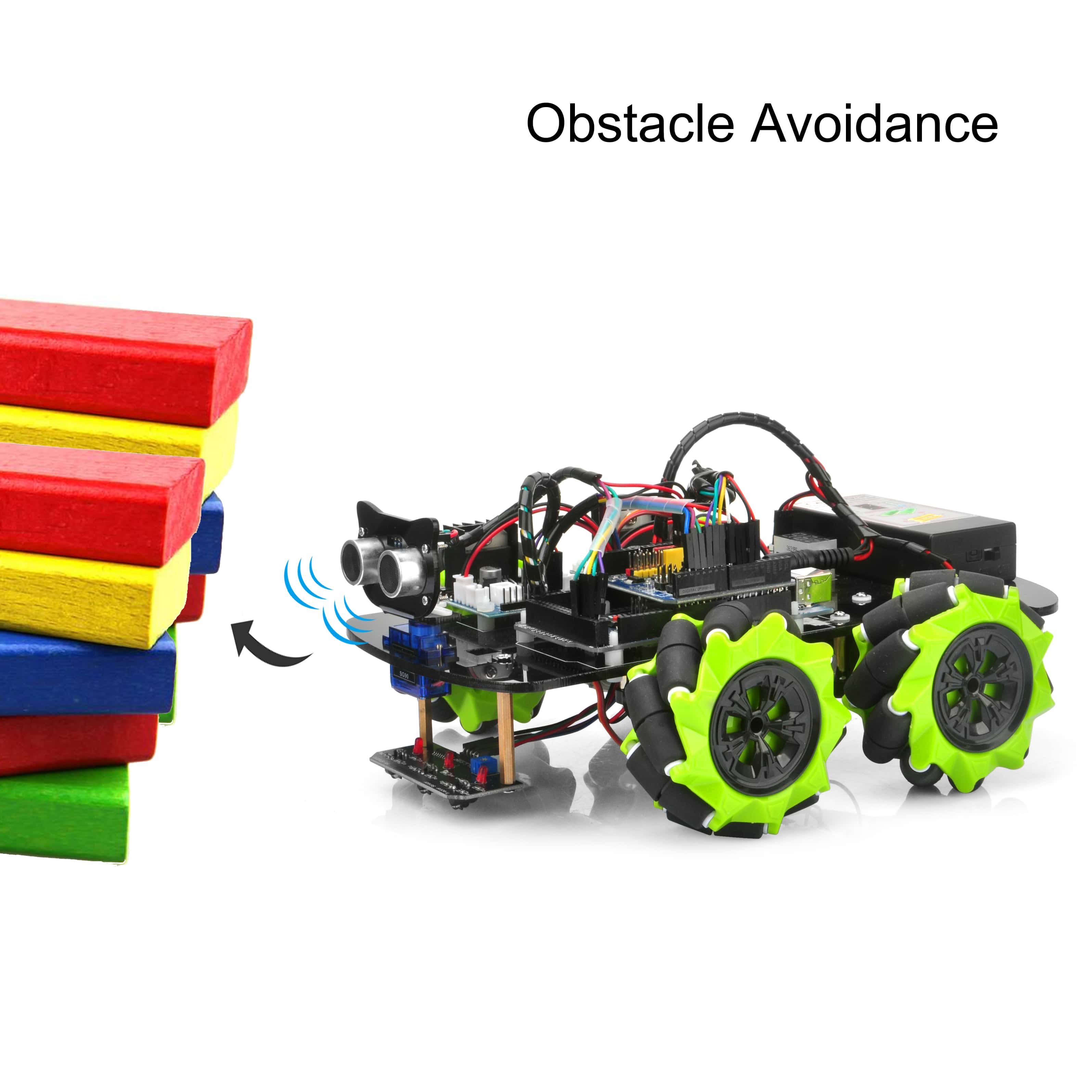 Omni Direction Mecanum Wheel Robotic Kit（Arduino Mega2560）-レッスン2：障害物回避ロボットカ