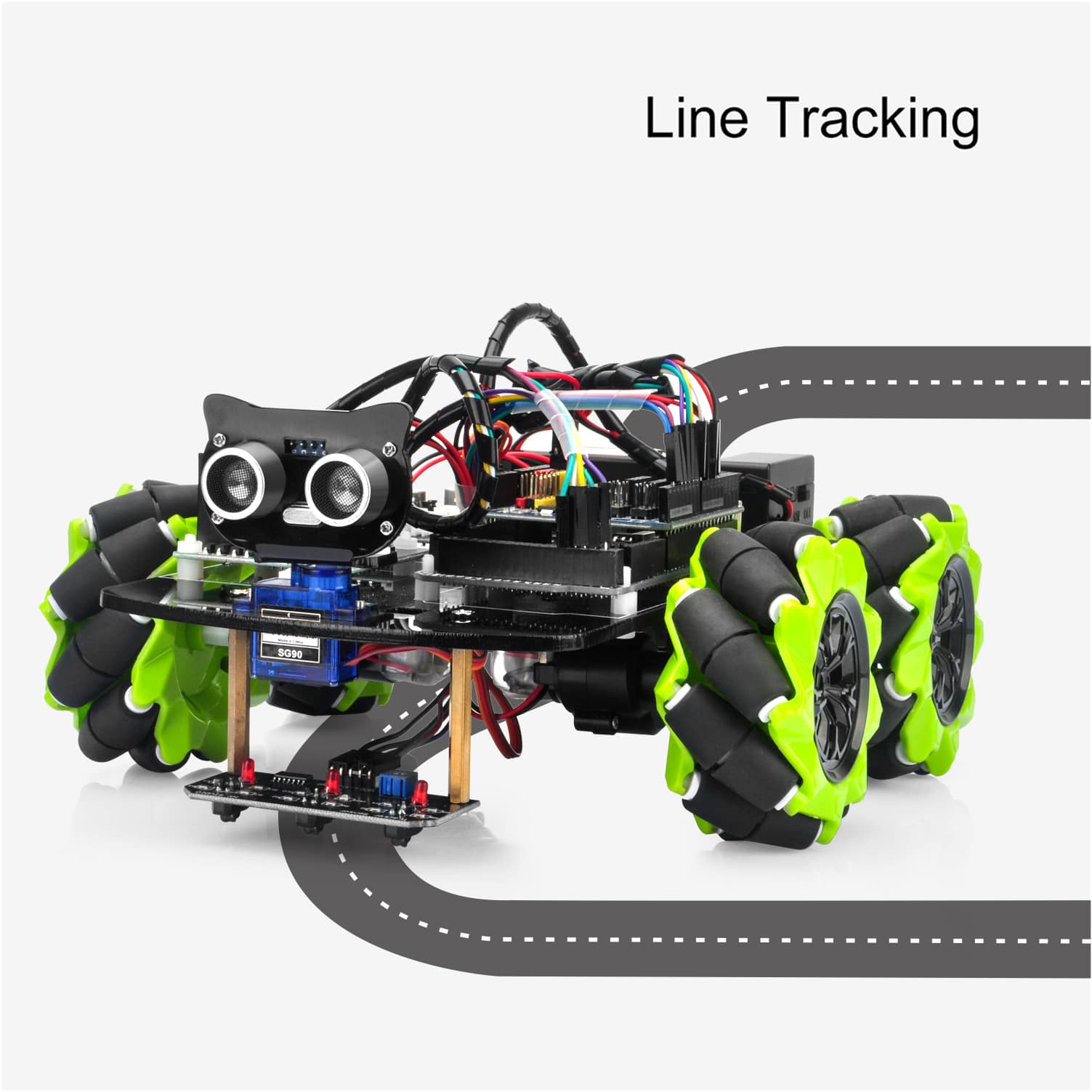 メカナムホイールロボットキット(ArduinoMega2560用)-レッスン3：ライントラッキング