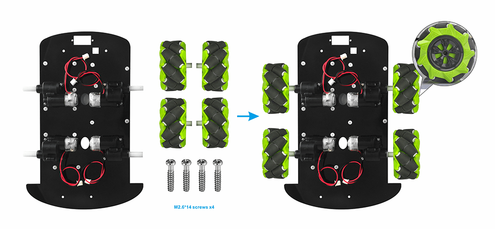 メカナムホイールロボットキット(ArduinoMega2560用)-レッスン1 車の組み立て « osoyoo.com