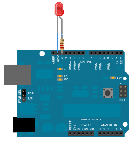 Arduino Blink LED - Circuit and Code Example