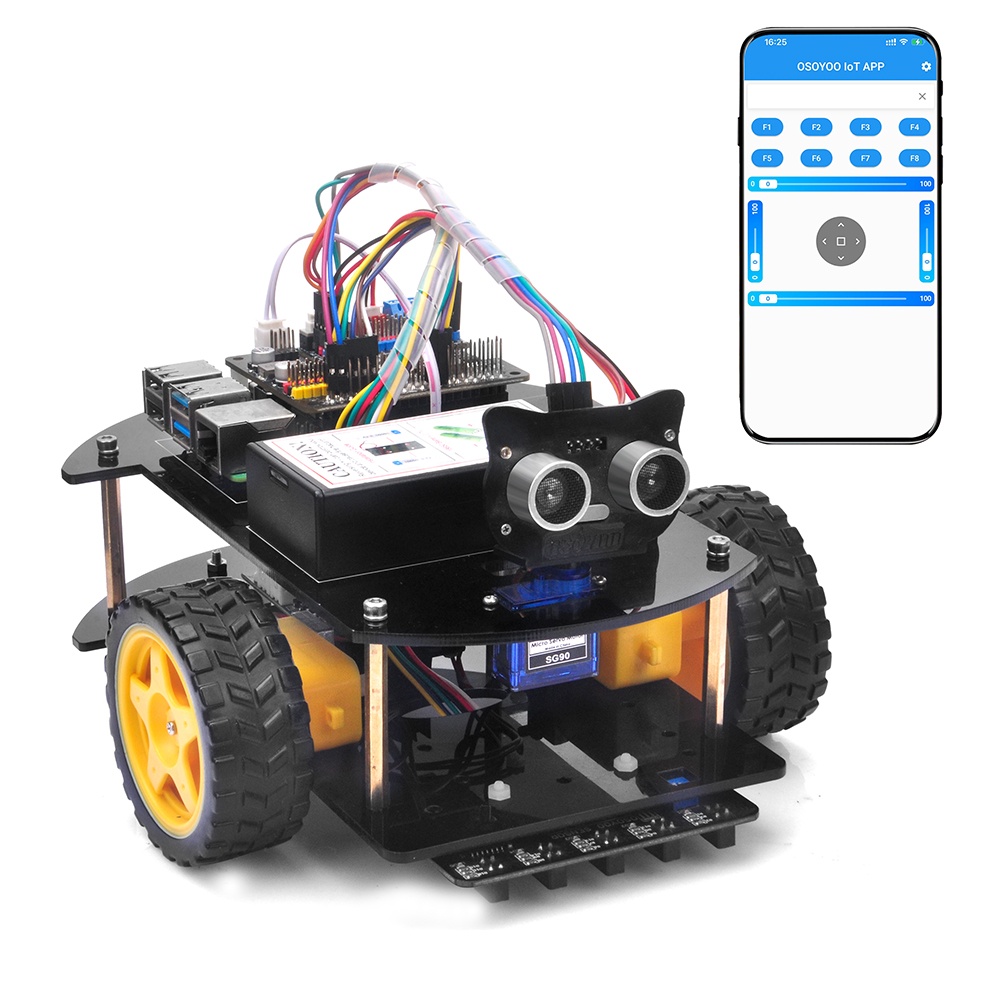 OSOYOO Robot auto V4.0 per Raspberry Pi Lezione 4: Utilizzare Mobile APP per controllare con UDP (Python)