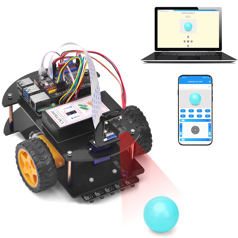 OSOYOO Robot Car V4.0 for Raspberry Pi Lesson 6:  Web-Camera-Controlled IoT Raspberry Pi Robot Car (Python)