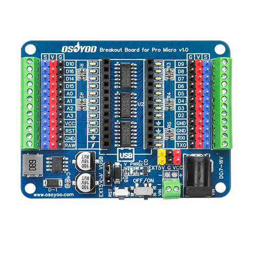 OSOYOO MCU Expansion Debug Board for Arduino Pro Micro