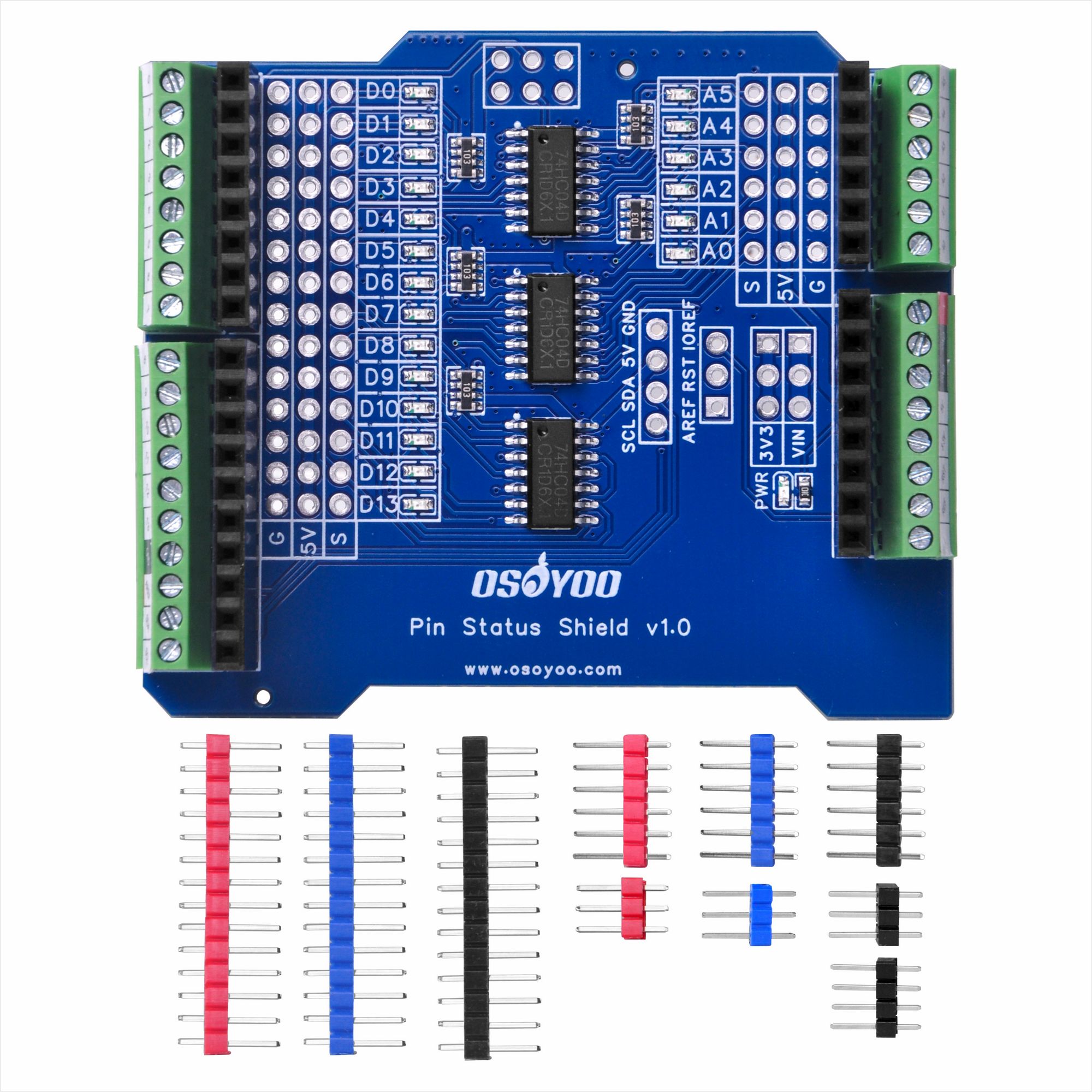 OSOYOO Pin Status Shield V1.0 for Arduino