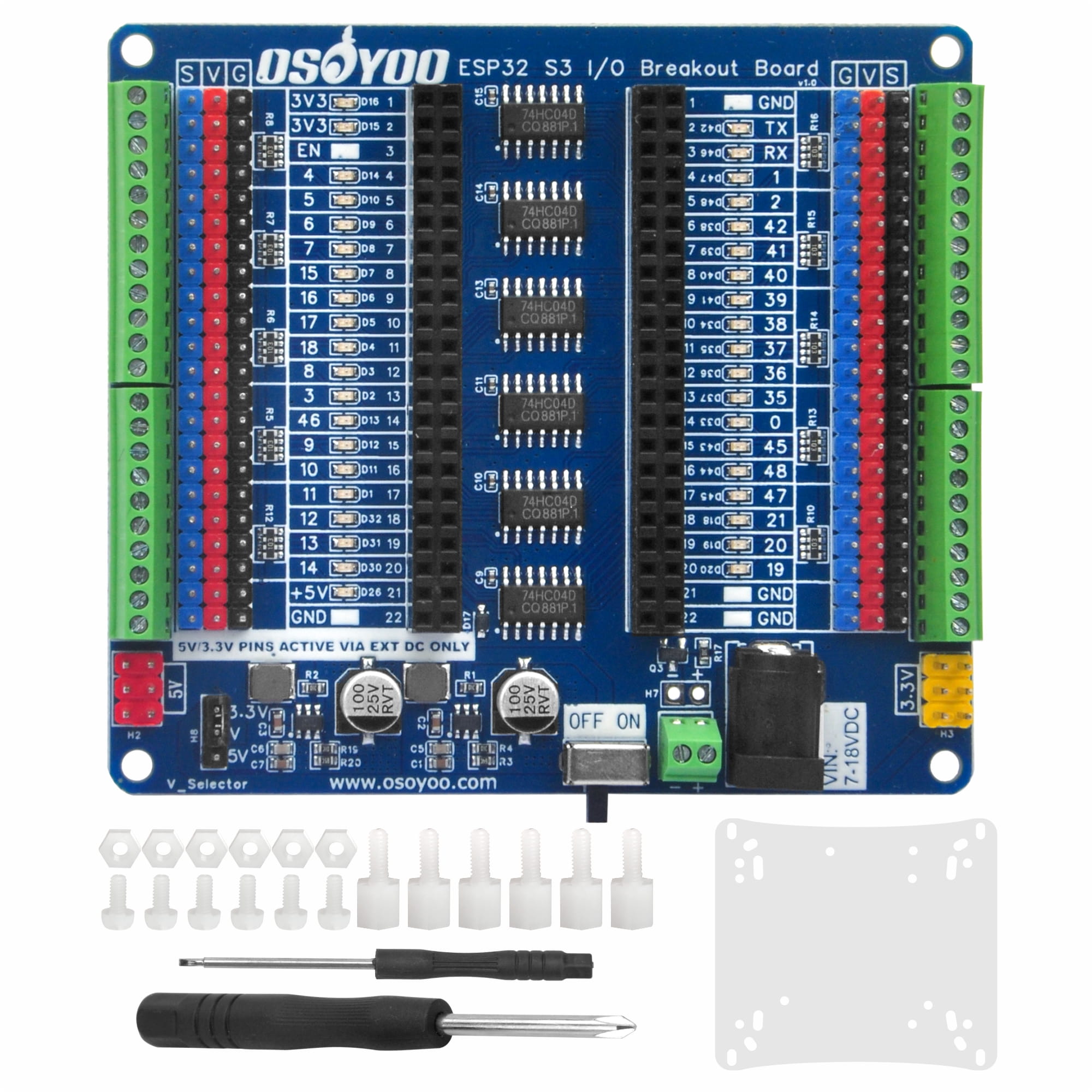 OSOYOO ESP32-S3 IO Breakout Board