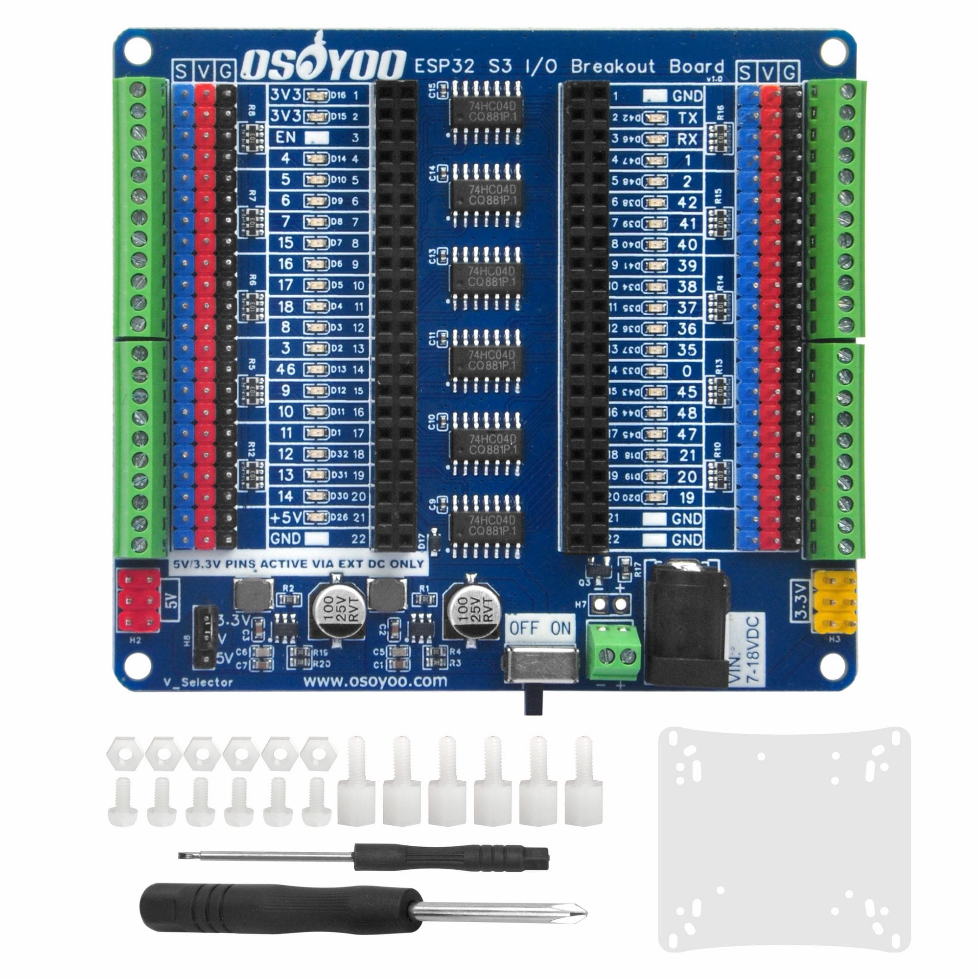 OSOYOO ESP32-S3 IO Breakout Board