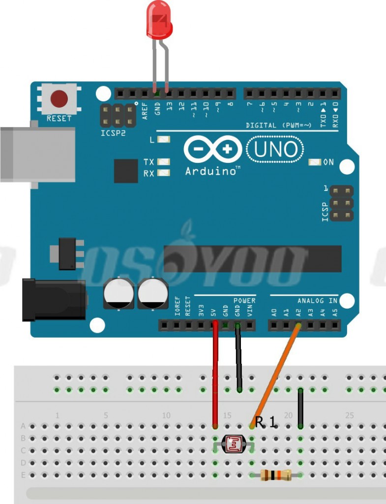 Using photoresistor to detect light «