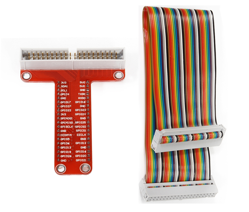 T/U GPIO Extension Board +40Pin Rainbow Cable (+Breadboard) Raspberry Pi  Pi2 B+