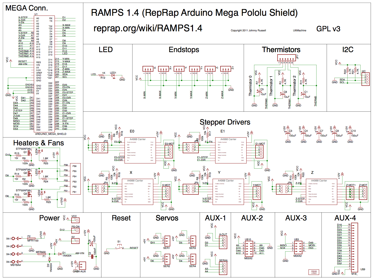 Reprap Ramps1 4 Printer Circuit