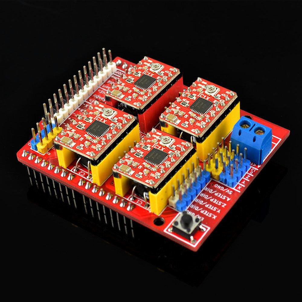 CNC Shield V3 w/Jumpers 4Pcs RAMPS 1.4 Mechanical Switch Endstop & DRV8825 GRBL Stepper Motor Driver Heat Sink KeeYees Professional 3D Printer CNC Kit with Tutorial for Arduino UNO R3 Board