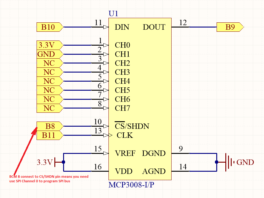 Pi3基础学习套件lesson10 驱动mcp3008 Osoyoo Com