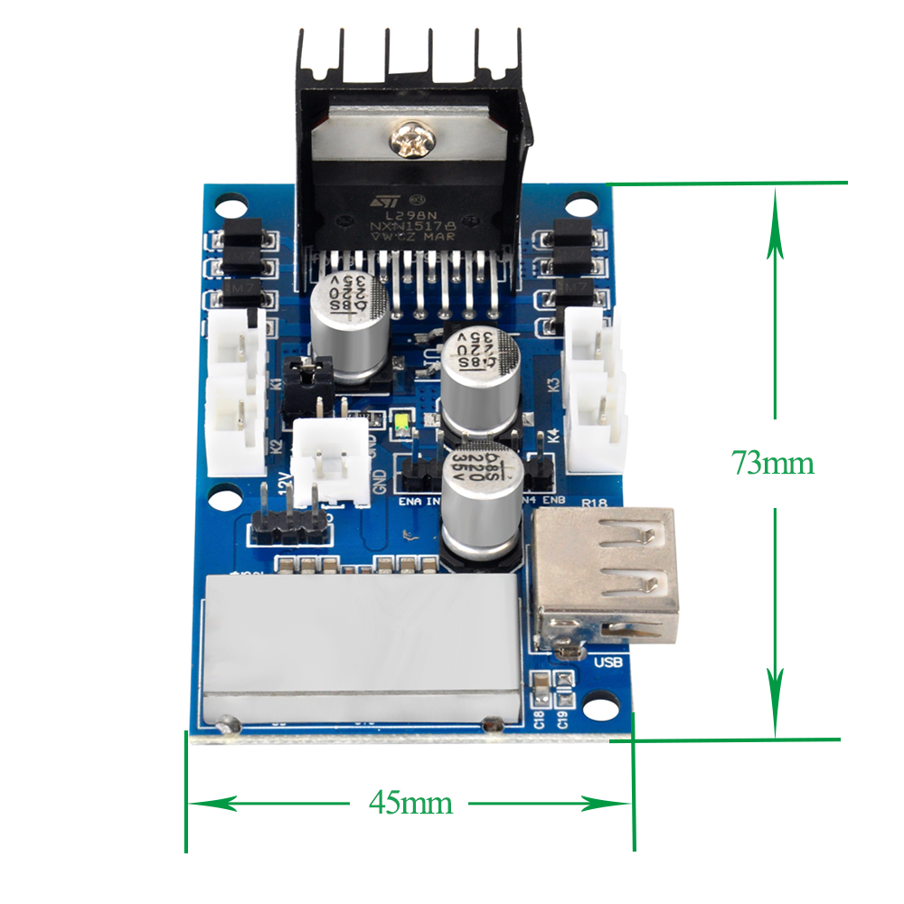 OSOYOO 4WD L298N Motor Driver Board Dual H Bridge DC JST Connectors for Robotic Smart Car for Arduino and Rapsberry Pi