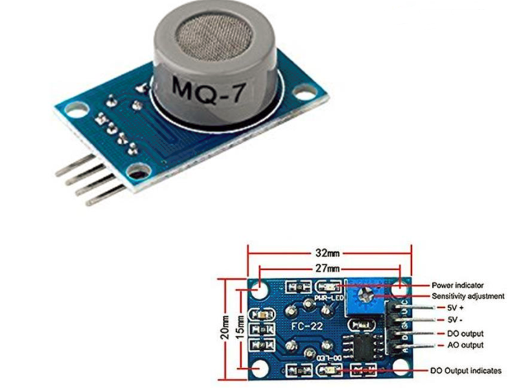 MQ-7 Carbon Monoxide CO Gas Alarm Sensor Detection Module For Arduino Pi 